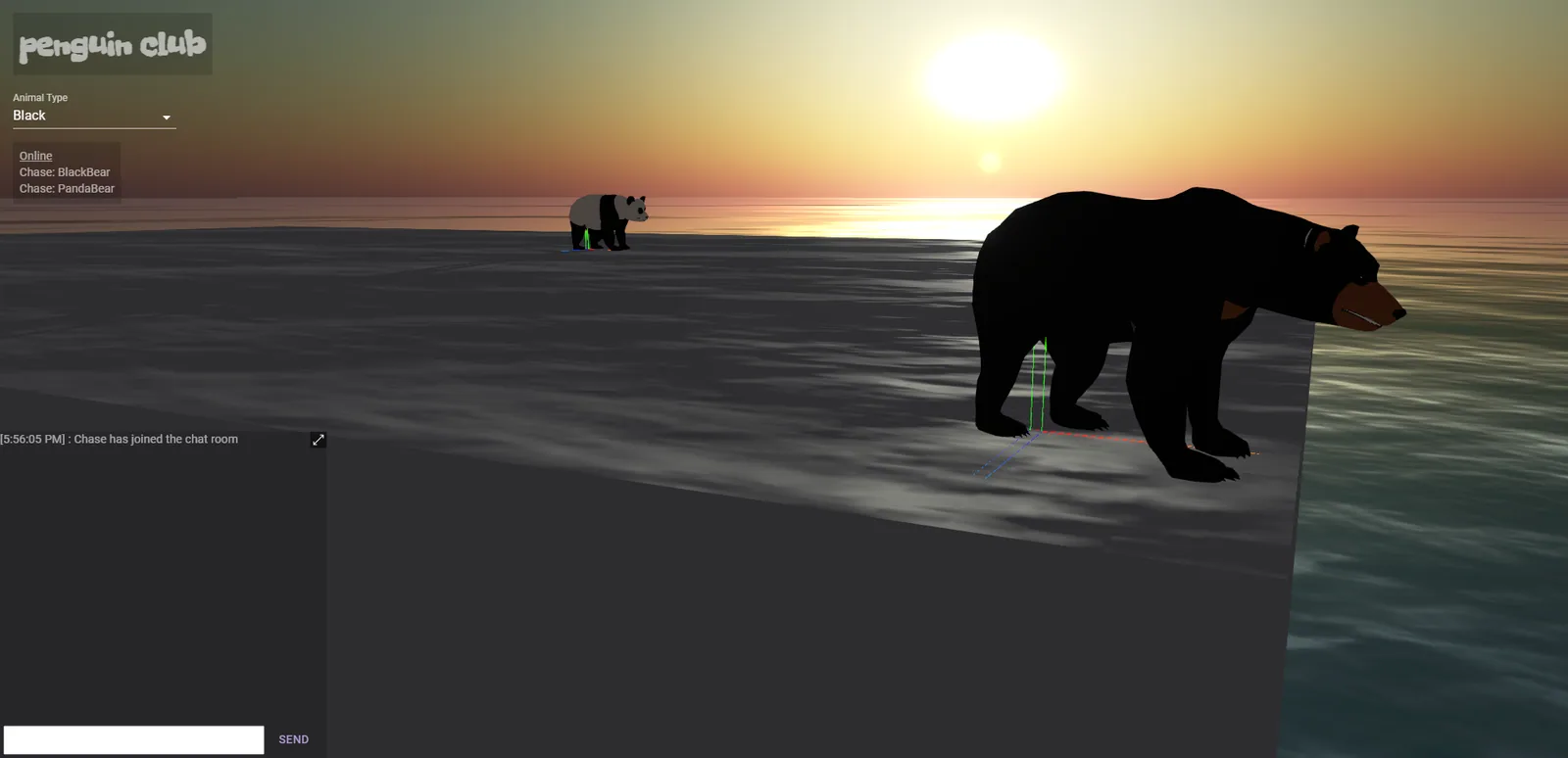 The shared space with avatars in it.